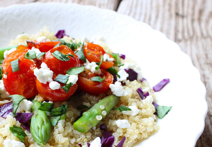 quinoa salad with asparagus and tomato recipe luk beautifood clean food