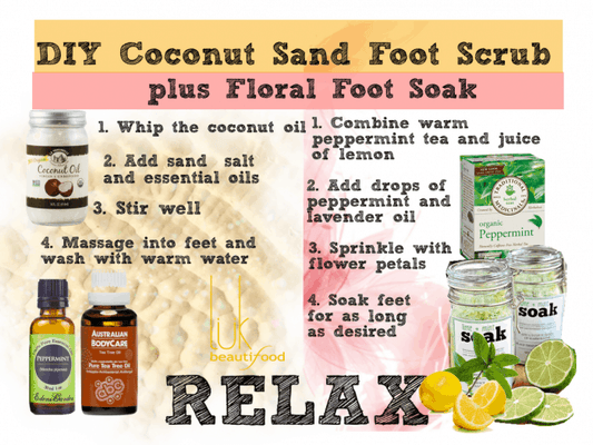 Coconut Oil and Sand Foot Scrub plus Floral Foot Soak