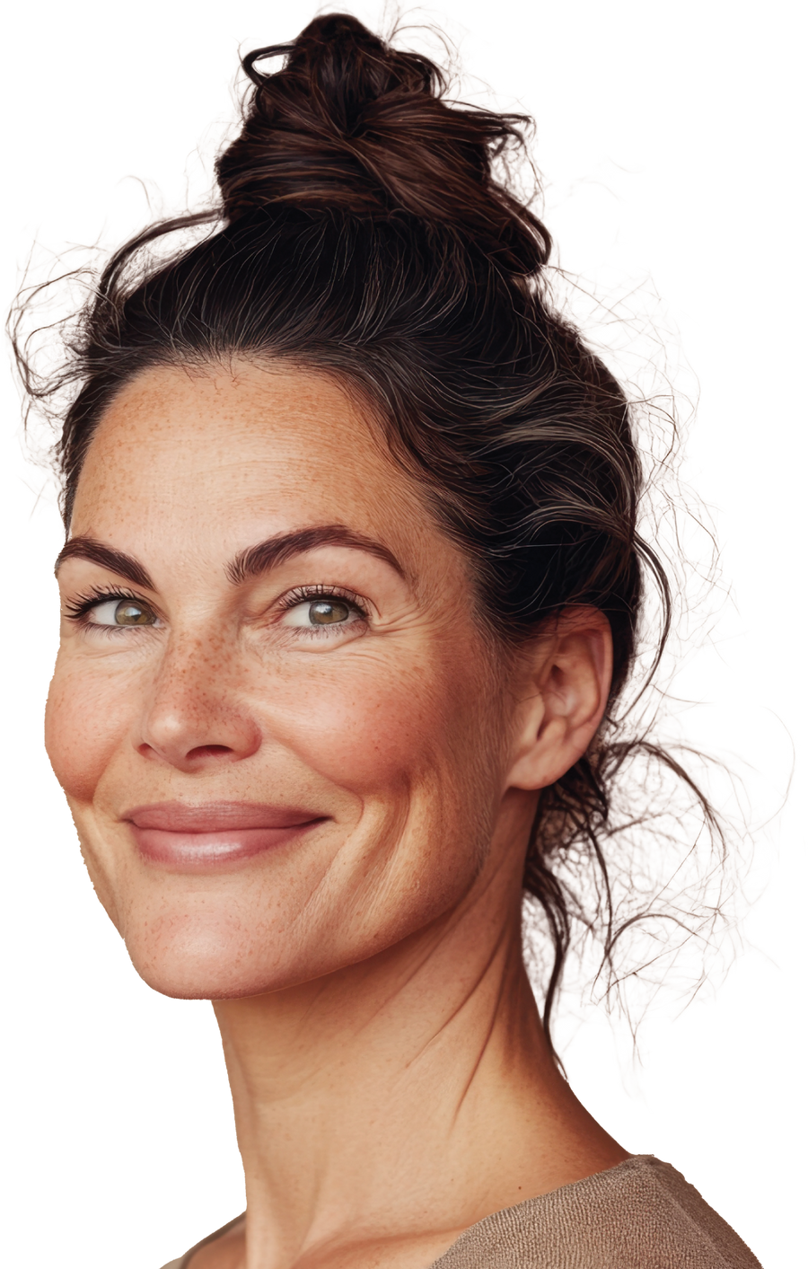 Woman with a fresh, natural makeup look
