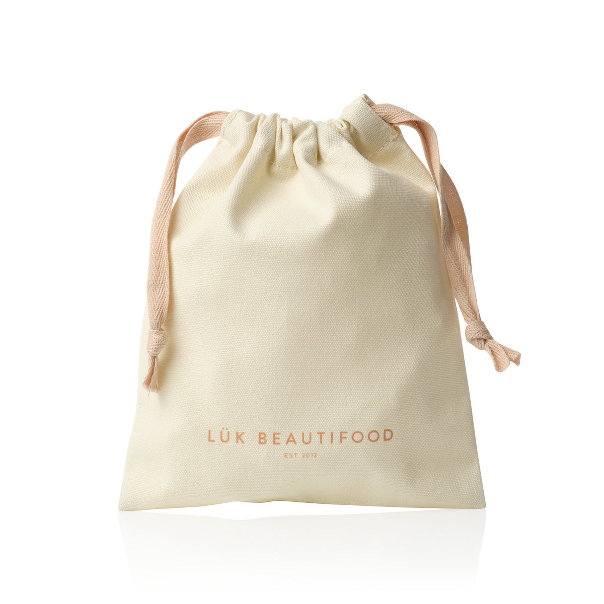 Lük Beautifood reusable cotton Christmas gift bag with drawstring — free Christmas gift wrapping