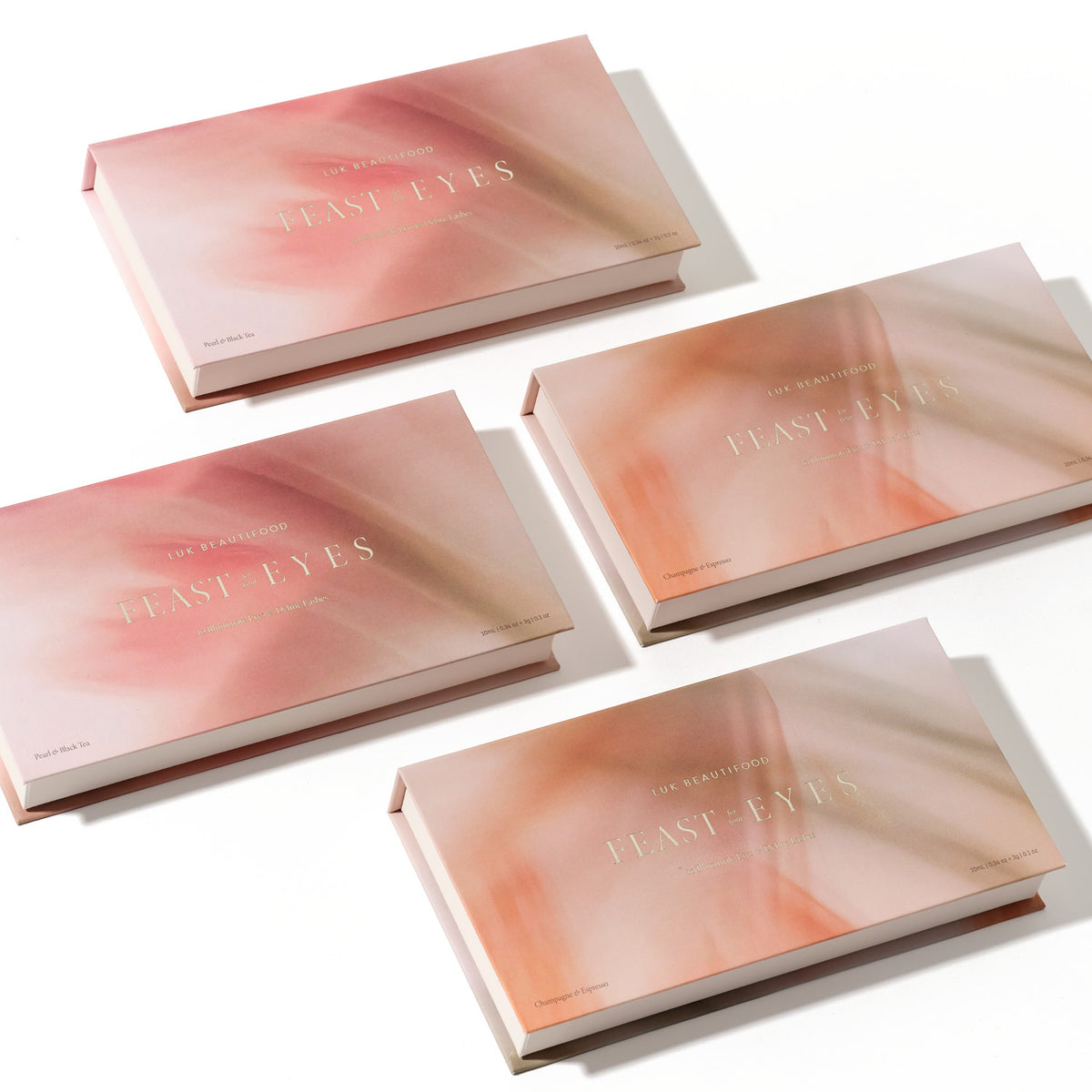 Both Lük Beautifood Feast for Your Eyes Gift Sets for Christmas 2026 — Pearl & Black Tea and Champagne & Espresso