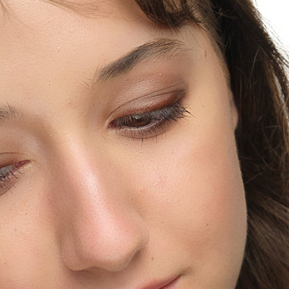 Lük Beautifood Luminous Eye Crayon in Cocoa — Close-up of a model wearing Cocoa