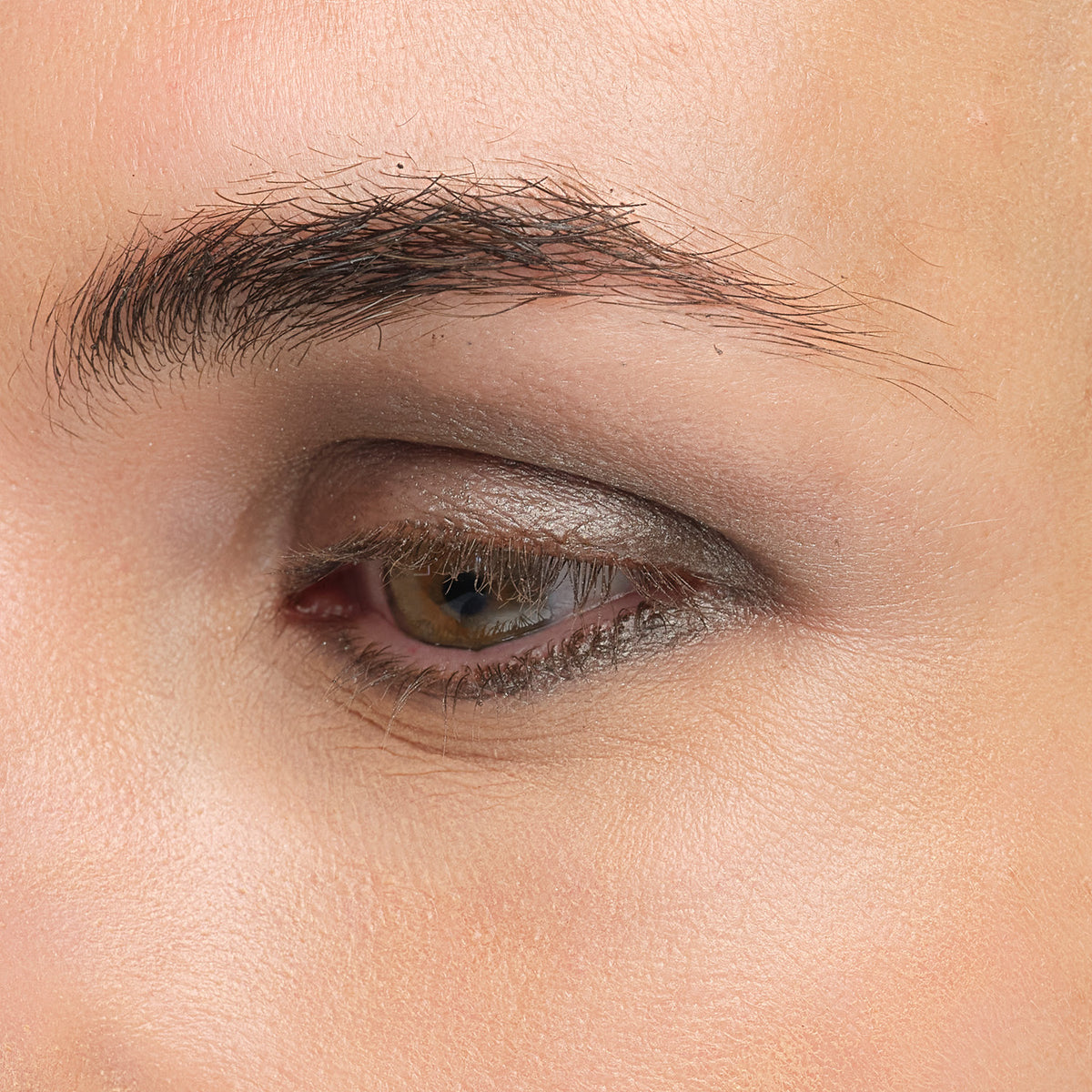 Lük Beautifood Luminous Eye Crayon in Truffle — Truffle eyeshadow on the open eye