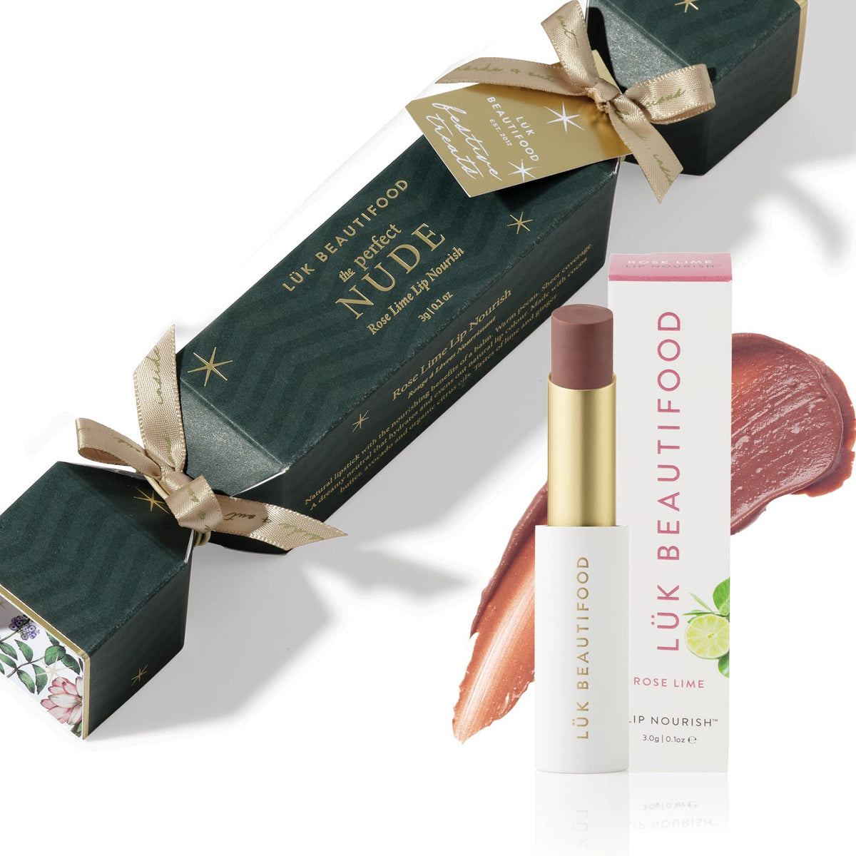 Lük Beautifood Bon Bon Lipstick Gift — The Nude Lip, Rose Lime Lip Nourish, Christmas 2026