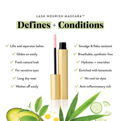 Lash Nourish Natural Mascara Defines and Conditions lashes for a natural look