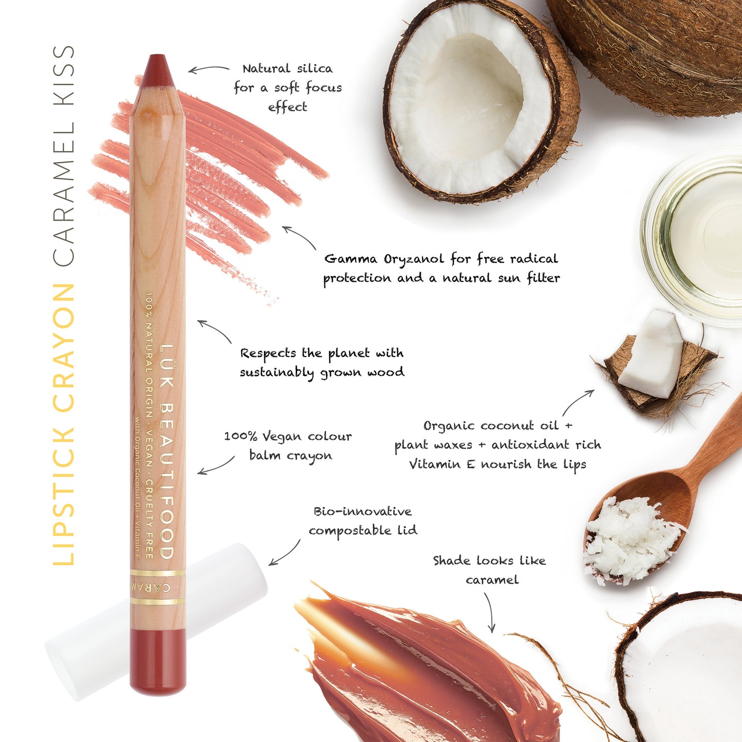Luk Beautifood Lipstick Crayon Caramel Kiss ingredients
