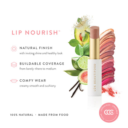 Lip Nourish Benefits - Natural Finish, Buildable Coverage, Comfy Wear